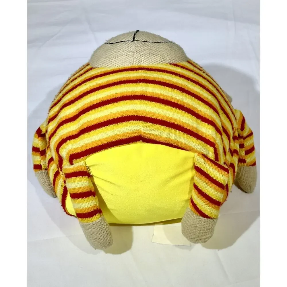 Mushable Pot Bellies Monkey Plush Orange Yellow Red Stripes 87% Foam Beads NICE!